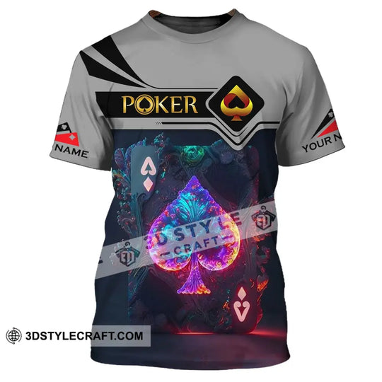 Unisex Shirt - Custom Name Shirt - ACE Black Spade Suit Poker Shirt style option 2