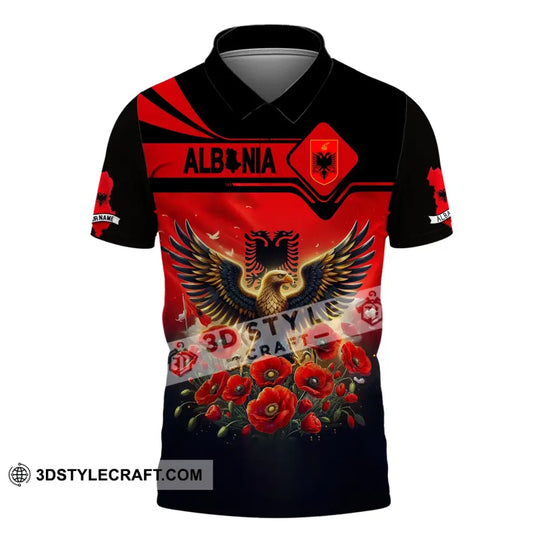 Unisex Shirt, Custom Name Albania Shirt, Albania Polo Long Sleeve, Albania Gift style option 4