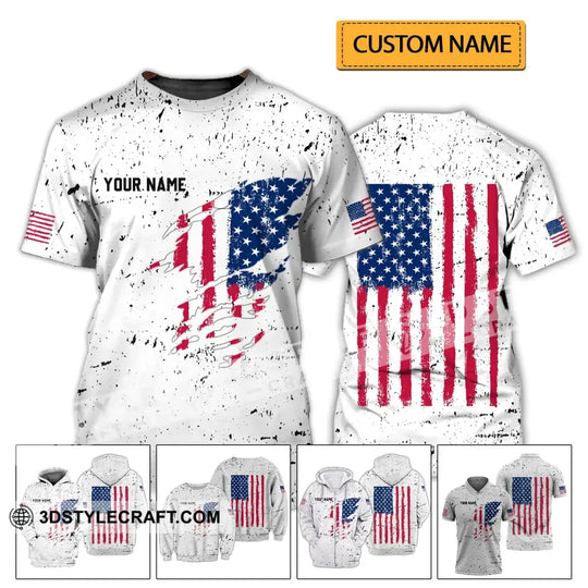 Unisex Shirt - Custom Name Shirt - America Flag Light Shirt style option 2
