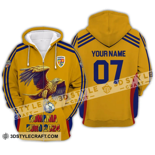 Unisex Shirt - Custom Name And Number 2024 Euro Cup Shirt, Romania Team style option 3