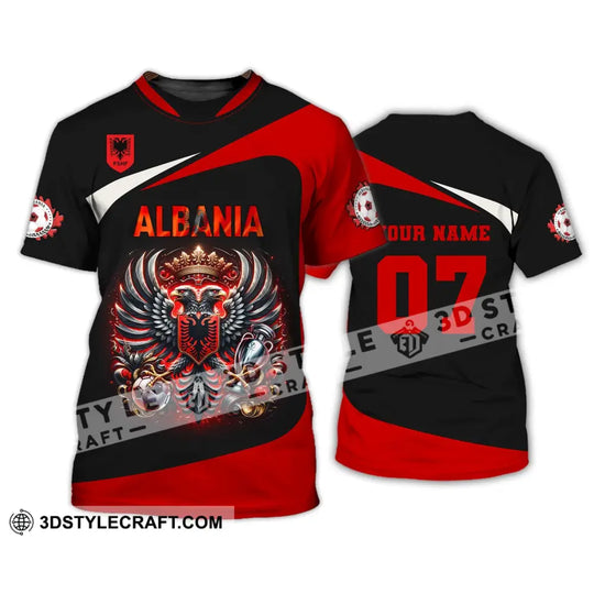 Unisex Shirt, Custom Name and Number Albania Football Shirt, Euro 2024 Shirt, Albania Football Polo Long Sleeve Shirt style option 3