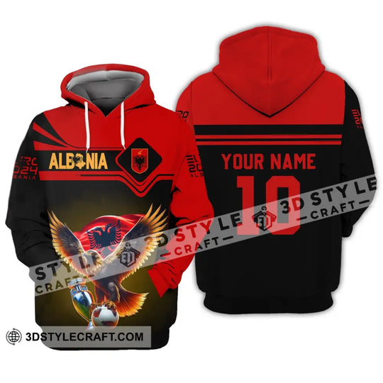 Unisex Shirt - Custom Name And Number Shirt, Albania National Team Euro 2024 Red Shirt style option 2