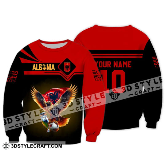 Unisex Shirt - Custom Name And Number Shirt, Albania National Team Euro 2024 Red Shirt style option 4