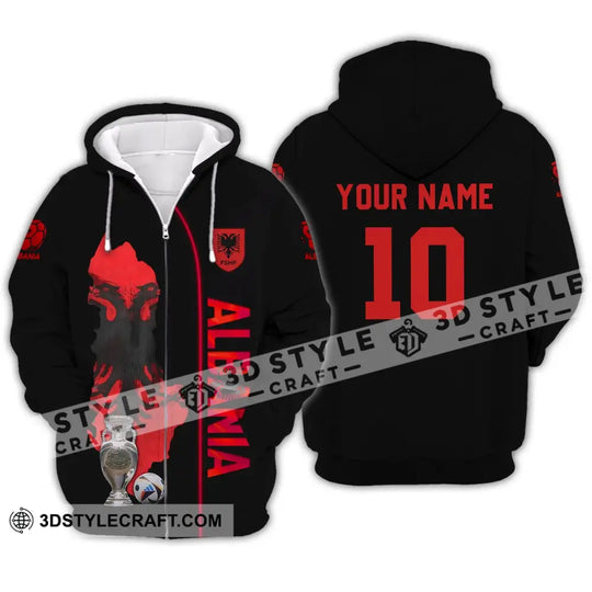 Unisex Shirt - Custom Name And Number Shirt, Albania National Team Euro 2024 style option 3