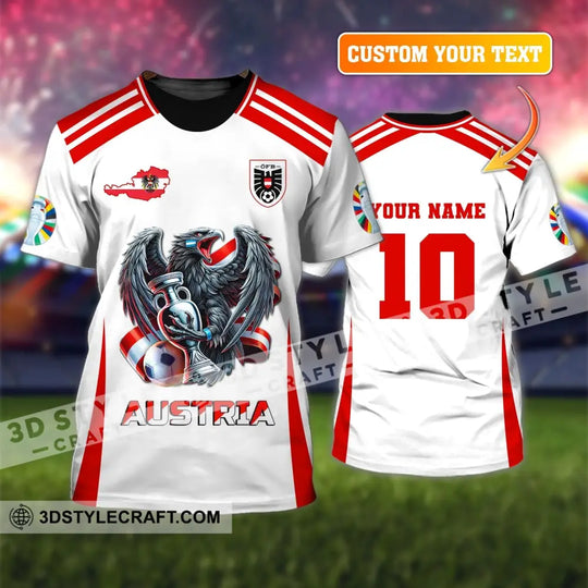 Unisex Shirt, Custom Name and Number Austria Football Shirt, Euro 2024 Austria Football Polo Long Sleeve Shirt style option 1