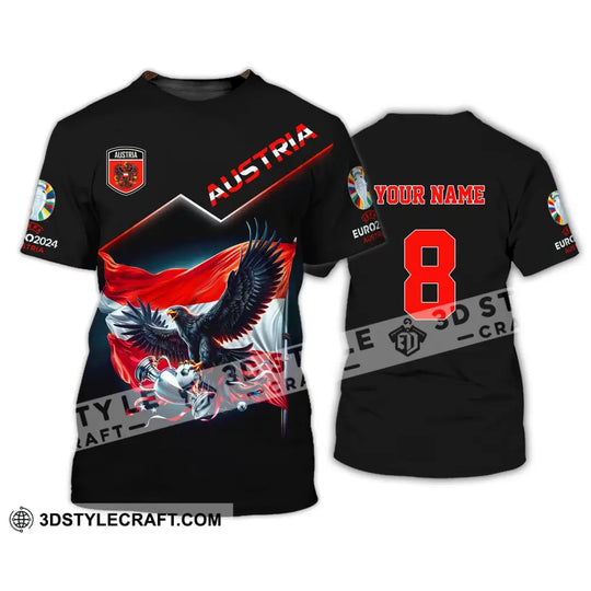 Unisex Shirt, Custom Name and Number Austria Football Shirt, Euro 2024 Austria Football Polo Long Sleeve Shirt style option 3