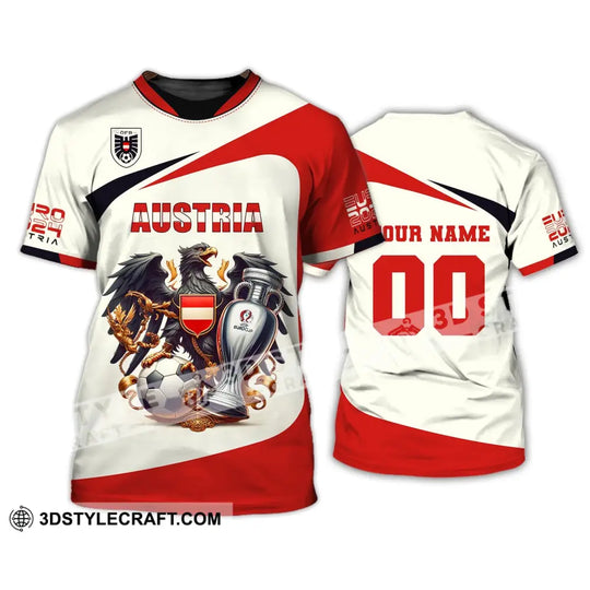 Unisex Shirt, Custom Name and Number Austria Football Shirt, Euro 2024 Austria Football Polo Long Sleeve Shirt style option 3