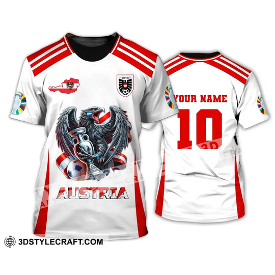 Unisex Shirt, Custom Name and Number Austria Football Shirt, Euro 2024 Austria Football Polo Long Sleeve Shirt style option 3