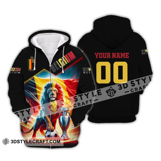 Unisex Shirt, Custom Name and Number Belgium Football Polo Shirt, Euro 2024 Belgium Football Hoodie Long Sleeve style option 3