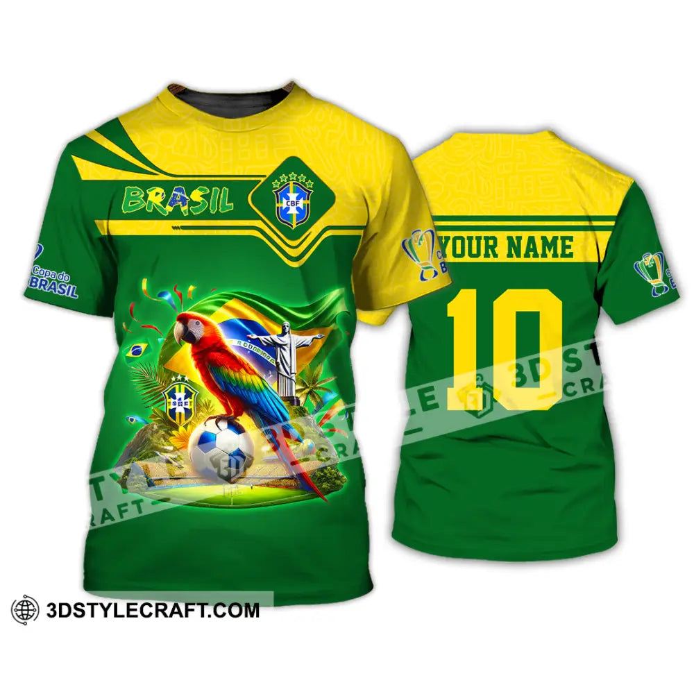 Unisex Shirt Custom Name and Number Brazil Football T-Shirt Brazil Football Polo Long Sleeve Shirt T-Shirt