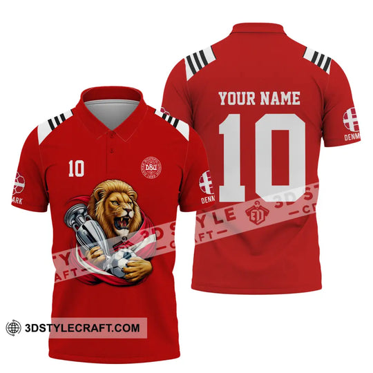 Unisex Shirt - Custom Name And Number Denmark Euro 2024 Shirt - Football Polo Shirt style option 4