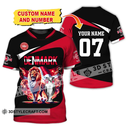 Unisex Shirt, Custom Name and Number Denmark Football Shirt, Euro 2024 Shirt, Denmark Football Polo Long Sleeve Shirt style option 1