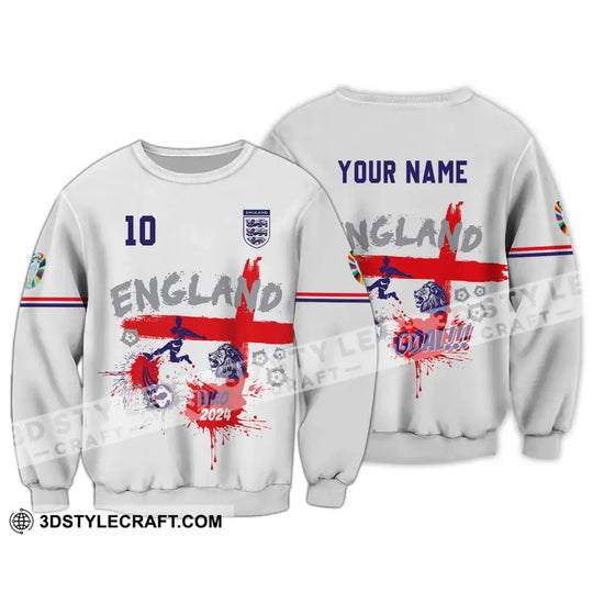 Unisex Shirt - Custom Name And Number, England Euro 2024 Team Flag Color Shirt style option 4
