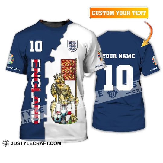 Unisex Shirt, Custom Name and Number England Football Shirt, Euro 2024 Shirt, England Football Polo Long Sleeve style option 1