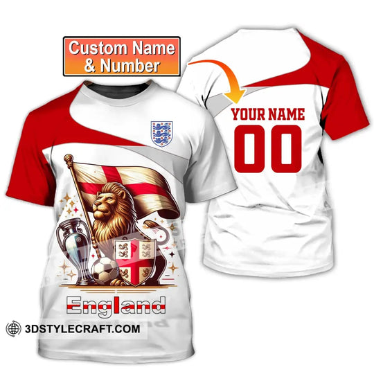 Unisex Shirt, Custom Name and Number England Football Shirt, Euro 2024 England Football Polo Long Sleeve style option 1