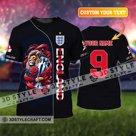 Unisex Shirt, Custom Name and Number England Football Shirt, Euro 2024 Shirt, England Football Polo Long Sleeve style option 1