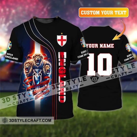 Unisex Shirt, Custom Name and Number England Football Shirt, Euro 2024 Shirt, England Football Polo Long Sleeve Shirt style option 1