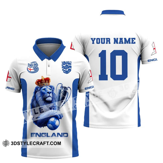 Unisex Shirt, Custom Name and Number England Football Shirt, England Football Polo Long Sleeve, Euro 2024 Shirt style option 4