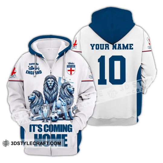Unisex Shirt, Custom Name and Number England Football Shirt, England Football Polo Long Sleeve, Soccer Lover Shirt style option 3