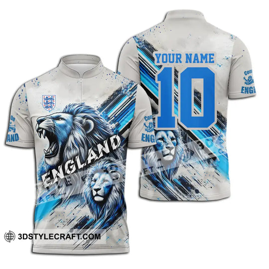 Unisex Shirt - Custom Name And Number England Lover Shirt, Cool Lion style option 3