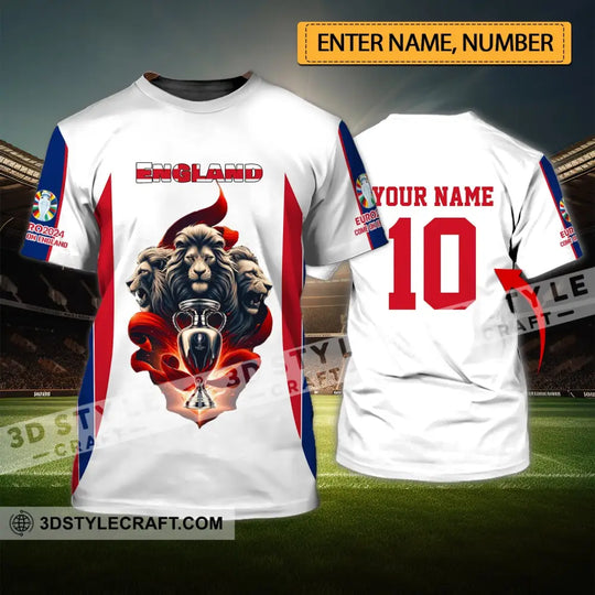 Unisex Shirt - Custom Name And Number Shirt, England National Team Euro 2024 Shirt style option 1