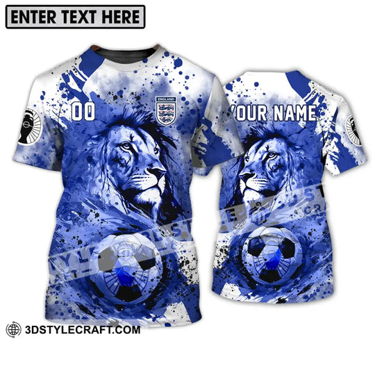Unisex Shirt - Custom Name And Number Shirt, England National Team Lion Ball style option 4