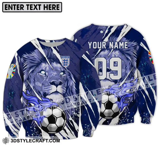 Unisex Shirt - Custom Name And Number Shirt, England Team Lion Ball style option 4