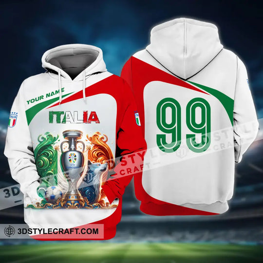 Unisex Shirt - Custom Name And Number Shirt, Euro 2024 Cup Italia National Team Shirt style option 4