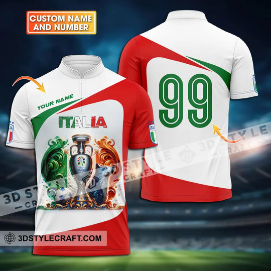 Unisex Shirt - Custom Name And Number Shirt, Euro 2024 Cup Italia National Team Shirt style option 1