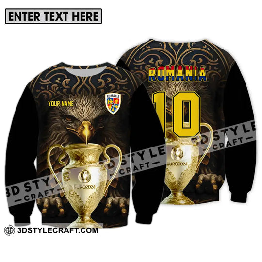 Unisex Shirt - Custom Name And Number Euro 2024 Cup Shirt, Romania Team style option 4