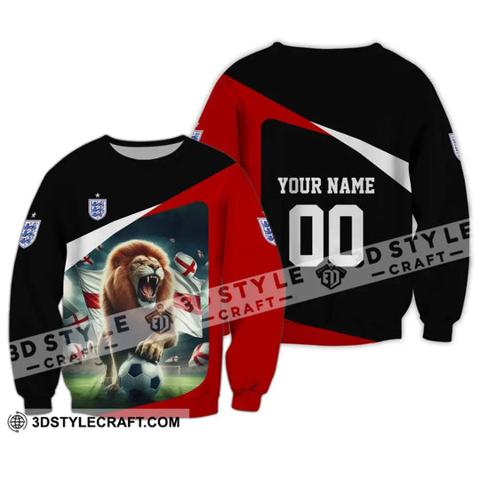 Unisex Shirt - Custom Name And Number, Euro 2024 England Lion Line Shirt style option 4