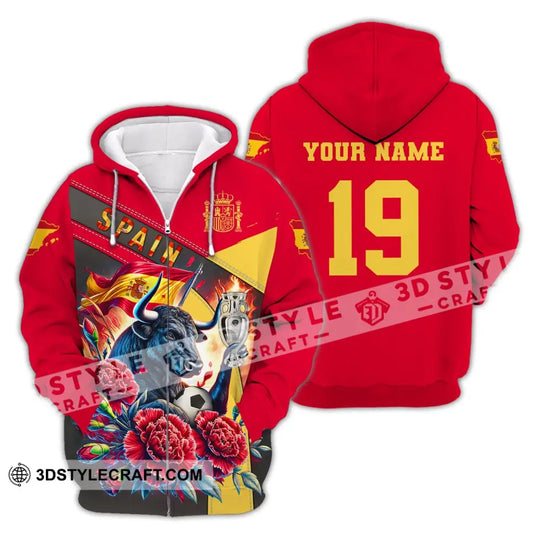 Unisex Shirt, Custom Name and Number Euro 2024 Football Shirt, Spain Football Polo Shirt, Spain Football Hoodie Long Sleeve Shirt style option 3