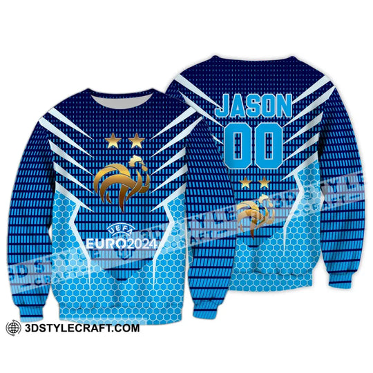 Unisex Shirt - Custom Name And Number Shirt, Euro 2024 Shirt, France National Team Golden Chicken style option 4