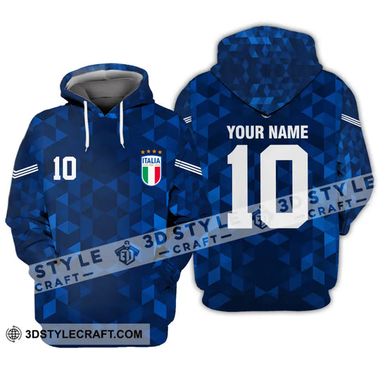 Unisex Shirt - Custom Name And Number, Euro 2024 Shirt Italia National Team Blue style option 3