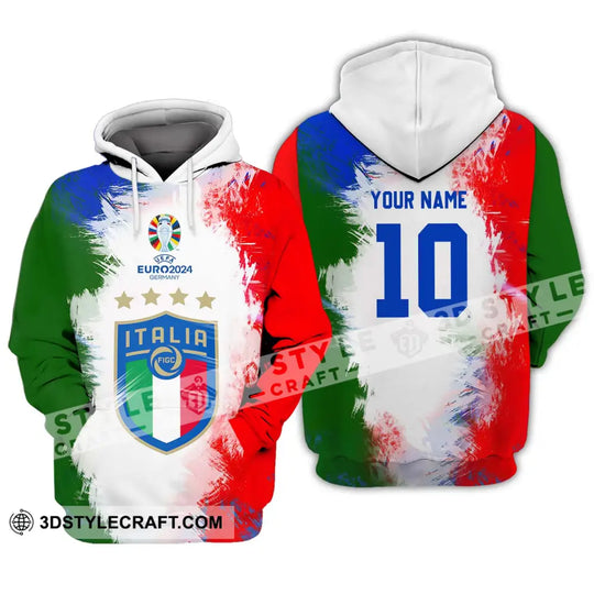 Unisex Shirt - Custom Name And Number Euro 2024 Italia National Team Flag Color Shirt style option 3