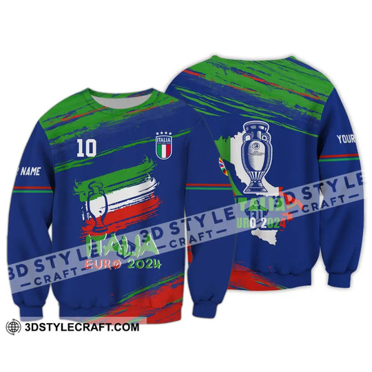 Unisex Shirt - Custom Name And Number Shirt, Euro 2024 Shirt, Italy Team Cup style option 4