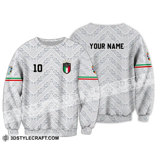 Unisex Shirt - Custom Name And Number Shirt, Euro 2024 Italy White Line Shirt style option 4