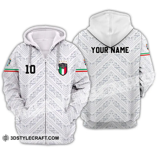 Unisex Shirt - Custom Name And Number Shirt, Euro 2024 Italy White Line Shirt style option 2