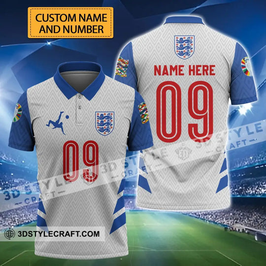 Unisex Shirt - Custom Name And Number Shirt, Euro 2024 Logo England Team style option 1