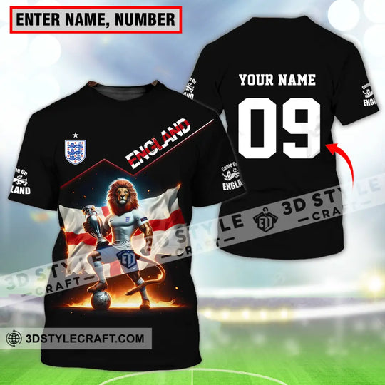 Unisex Shirt - Custom Name And Number Shirt, Euro 2024 National Team, England Lion Flag style option 1