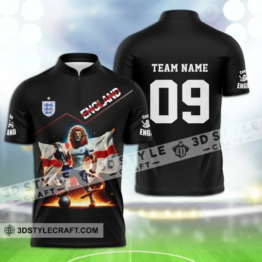 Unisex Shirt - Custom Name And Number Shirt, Euro 2024 National Team, England Lion Flag style option 3