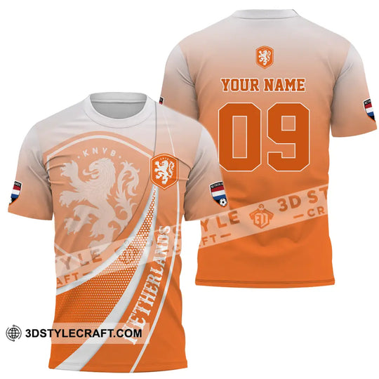 Unisex Shirt - Custom Name And Number Shirt, Euro 2024 National Team, Netherlands Orange Shirt style option 2