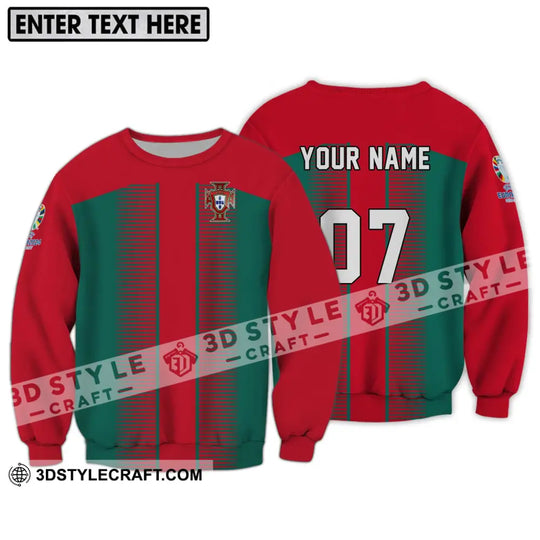 Unisex Shirt - Custom Name And Number Shirt, Euro 2024 Portugal National Team style option 4