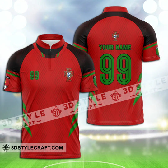 Unisex Shirt - Custom Name And Number Shirt, Euro 2024 Portugal National Team Red Shirt style option 3