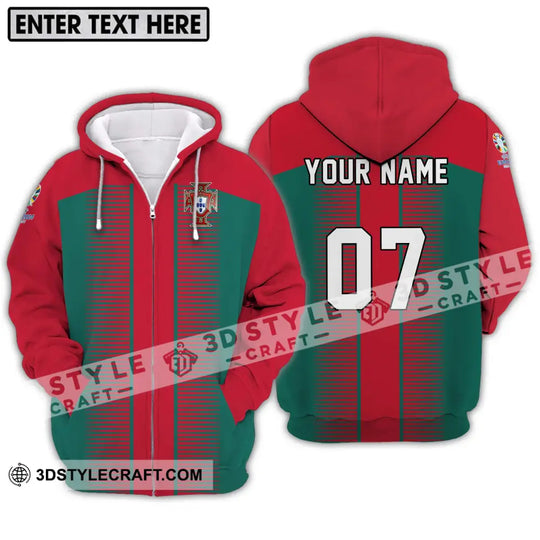 Unisex Shirt - Custom Name And Number Shirt, Euro 2024 Portugal National Team style option 2