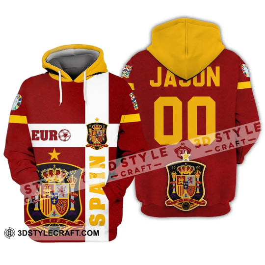Unisex Shirt - Custom Name And Number, Euro 2024 Spain Shirt style option 2