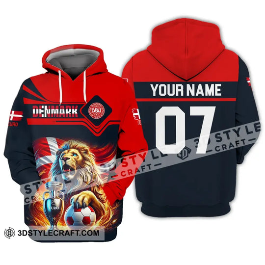 Unisex Shirt - Custom Name And Number Euro 2024 Sport Shirt, Denmark Team style option 2