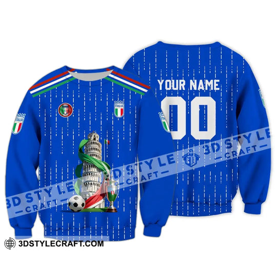 Unisex Shirt - Custom Name And Number Euro 2024 Shirt, The Leaning Tower Of Pisa, Italia National Team Shirt style option 4