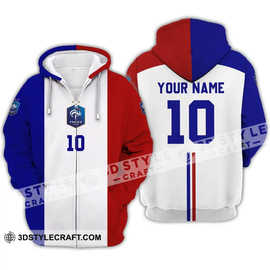 Unisex Shirt - Custom Name And Number Euro 2024 Shirt, Three Color Of Flag, France National Team Shirt style option 3