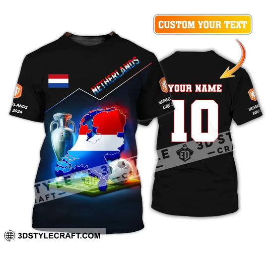Unisex Shirt, Custom Name and Number Football T-Shirt, Euro 2024 Shirt, Netherlands Football Polo Long Sleeve Shirt style option 2